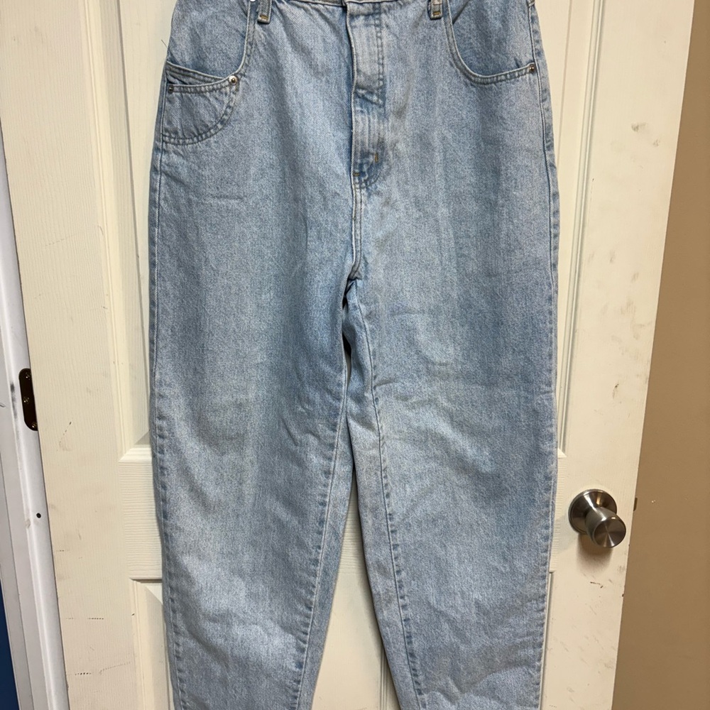 Vtg 80s Sasson Bleachwash High Waist Mom Jeans Tapered Size Large 14